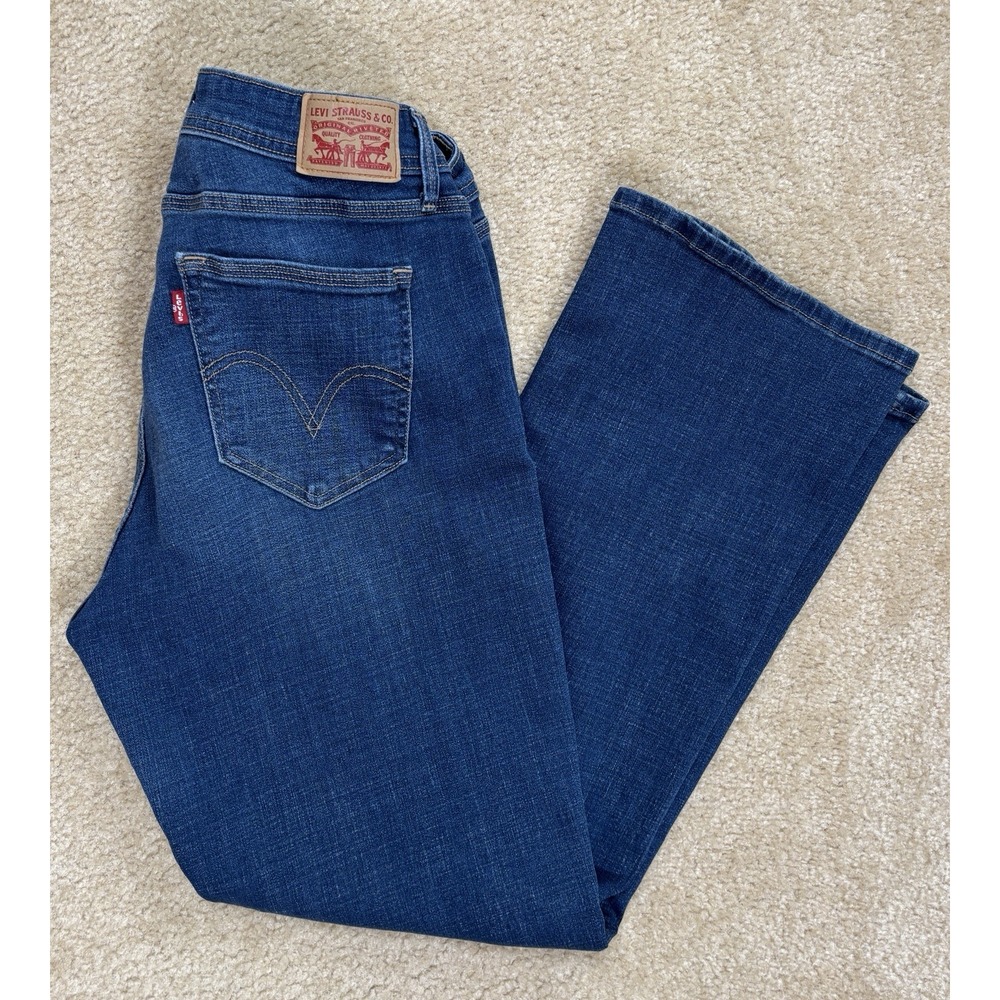 Levis 529 Womens Curvy Mid Rise Bootcut Jeans Dark Wash Stretch 12 30X30